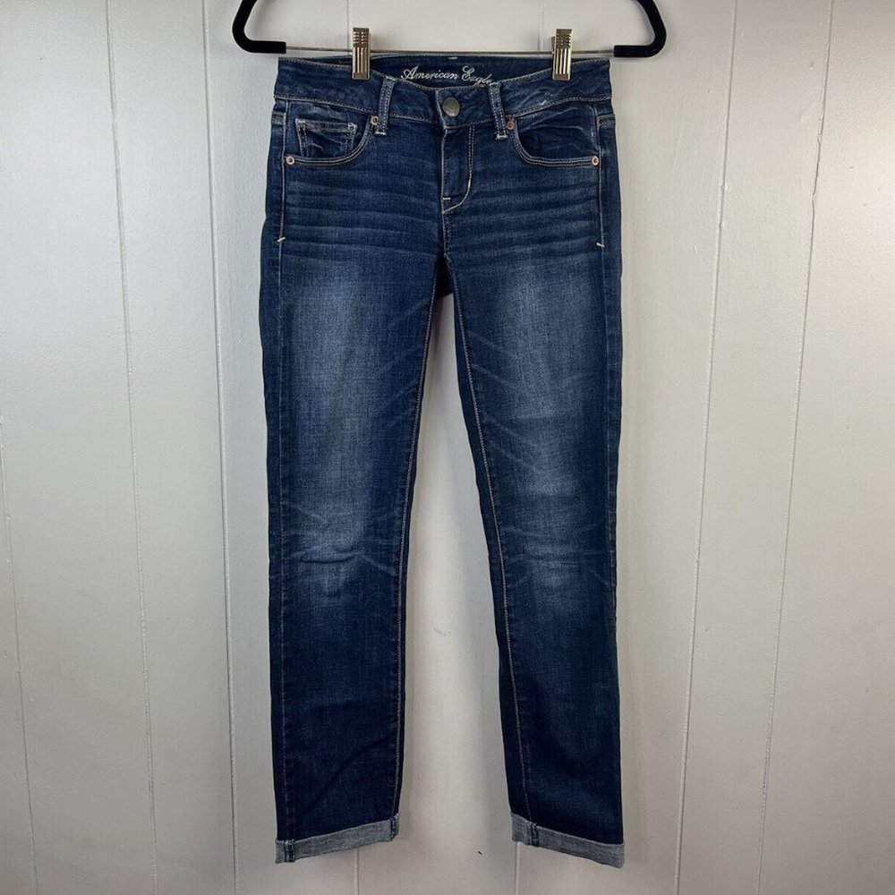 American Eagle Skinny Womens Size 0 Long 27x28) Cotton Blend Stretch Jeans EUC